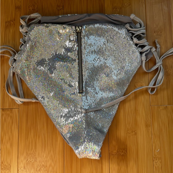 Dolls Kill Club Exx Kinetic Feel Sequin Booty Shorts - Picture 4 of 7